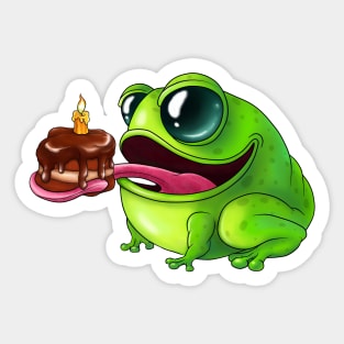 Frog. Happy birthday. Sticker